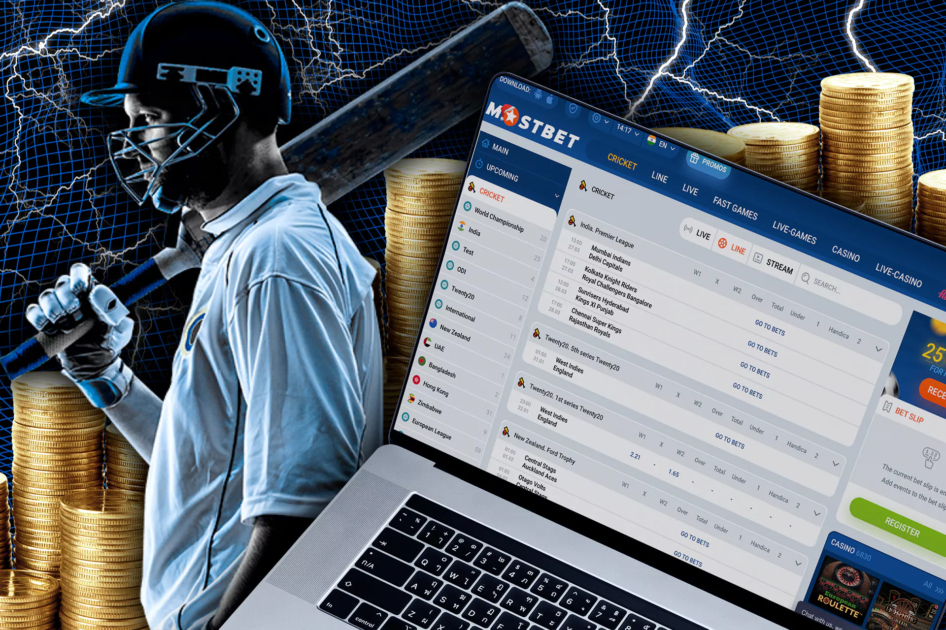 Cricket betting at Mostbet India.