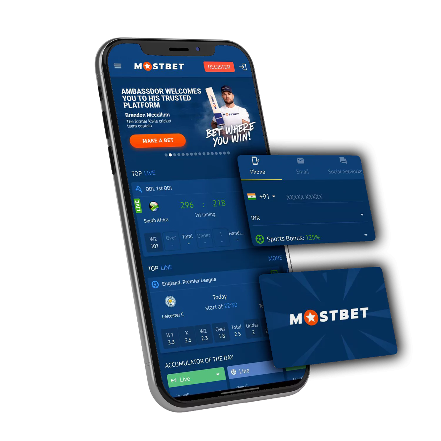 Download Mostbet India app for Android and iOS devices.