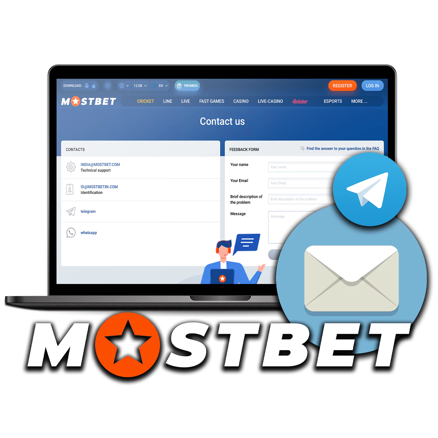 Contacts and ways to contact the team and Mostbet.