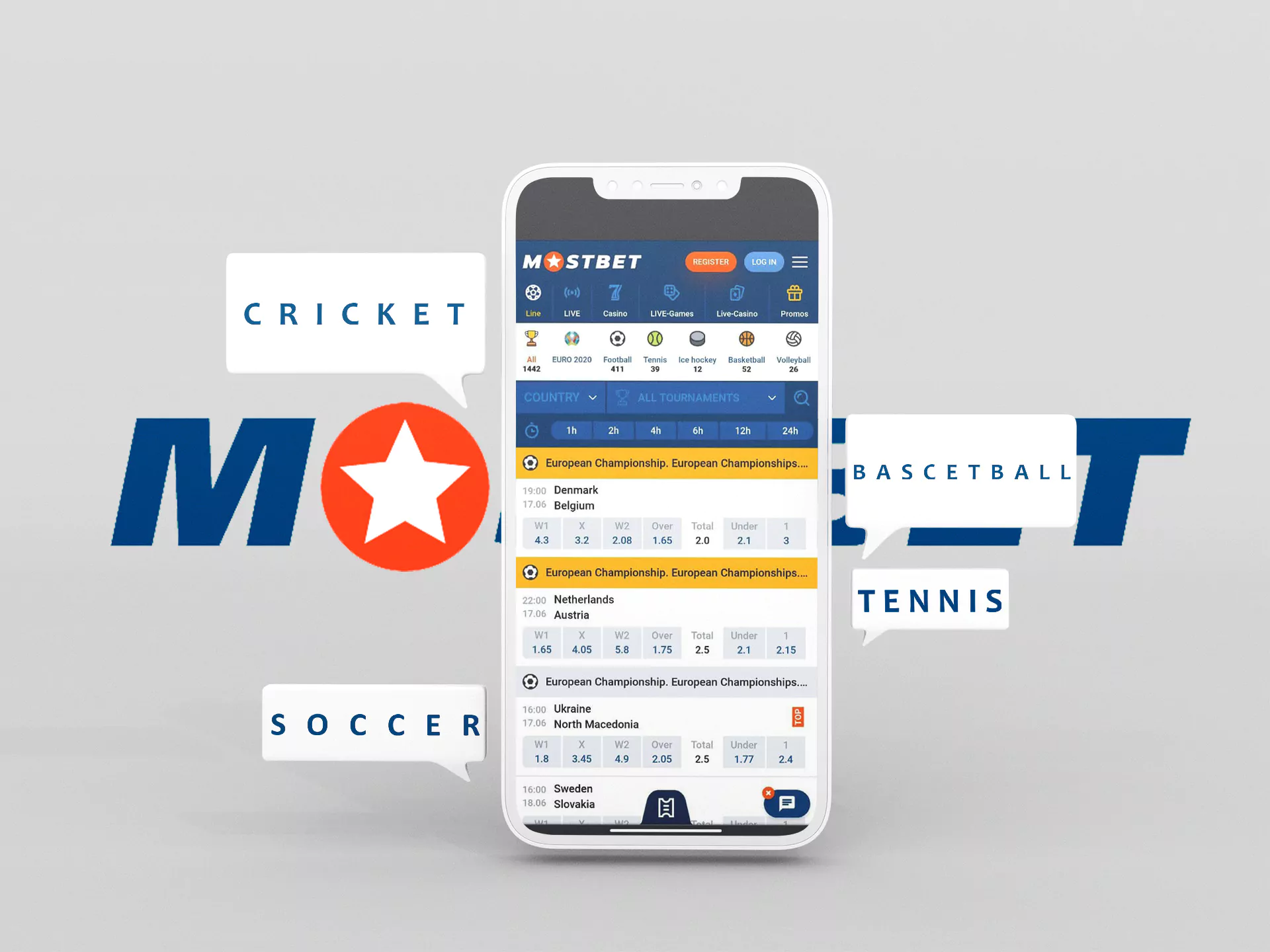 You can easily bet on different sports on the site or via the mobile app.