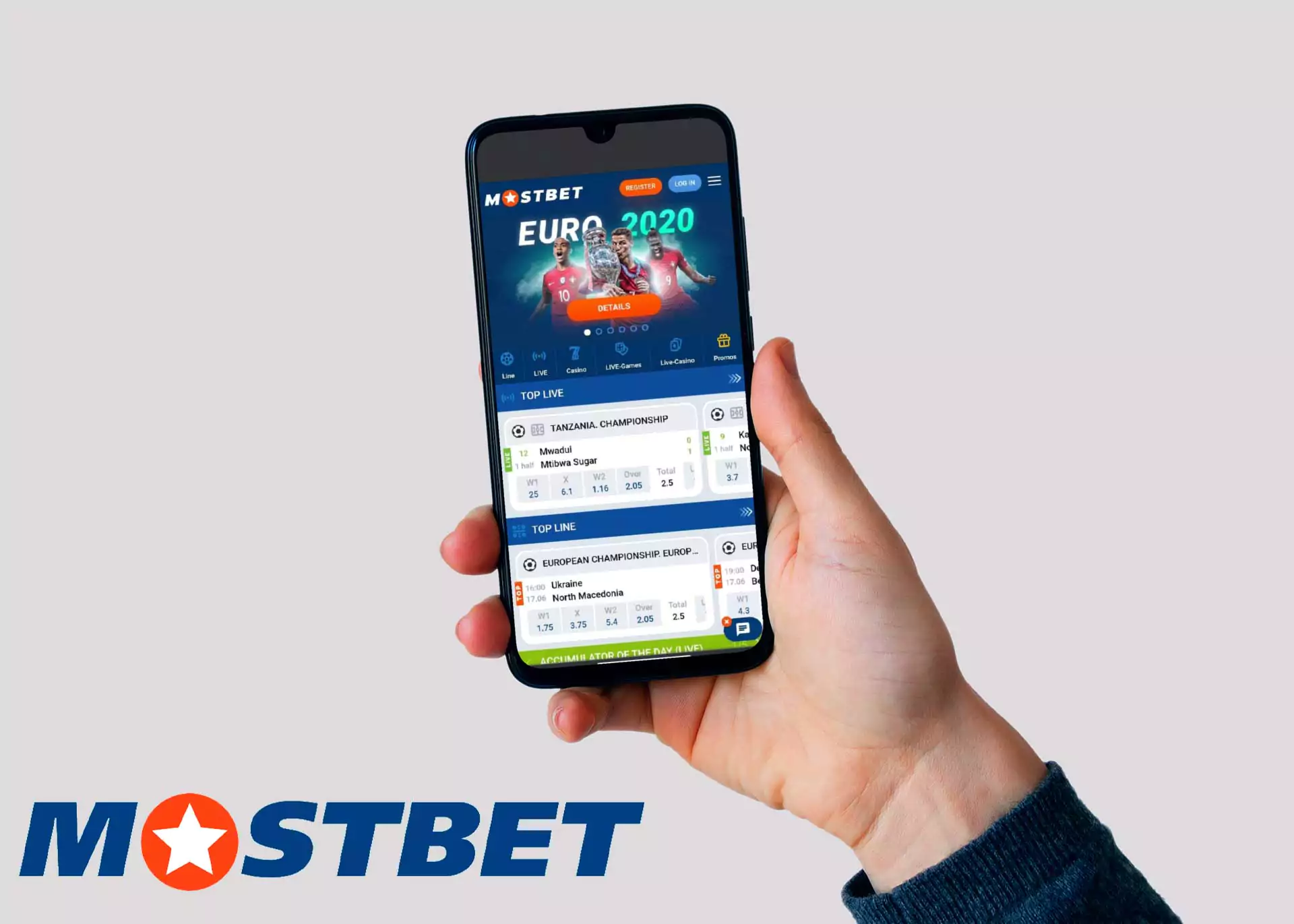 Go to the official website of Mostbet through any mobile browser.