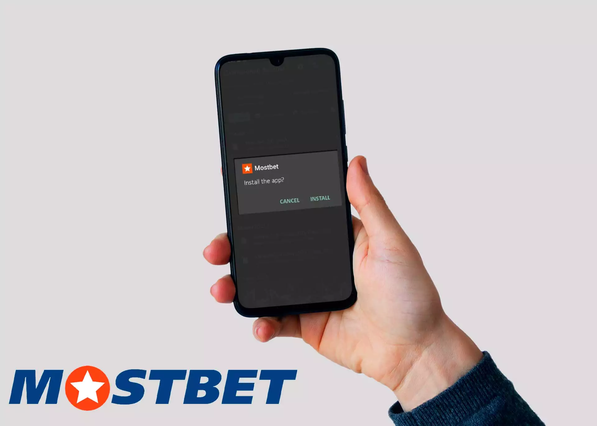 Start the installation of the Mostbet apk new version.