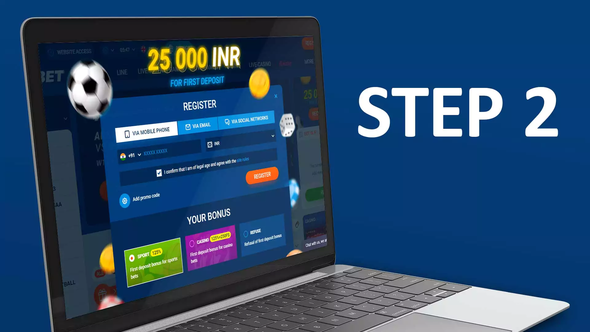 Start sign up a new account at Mostbet.
