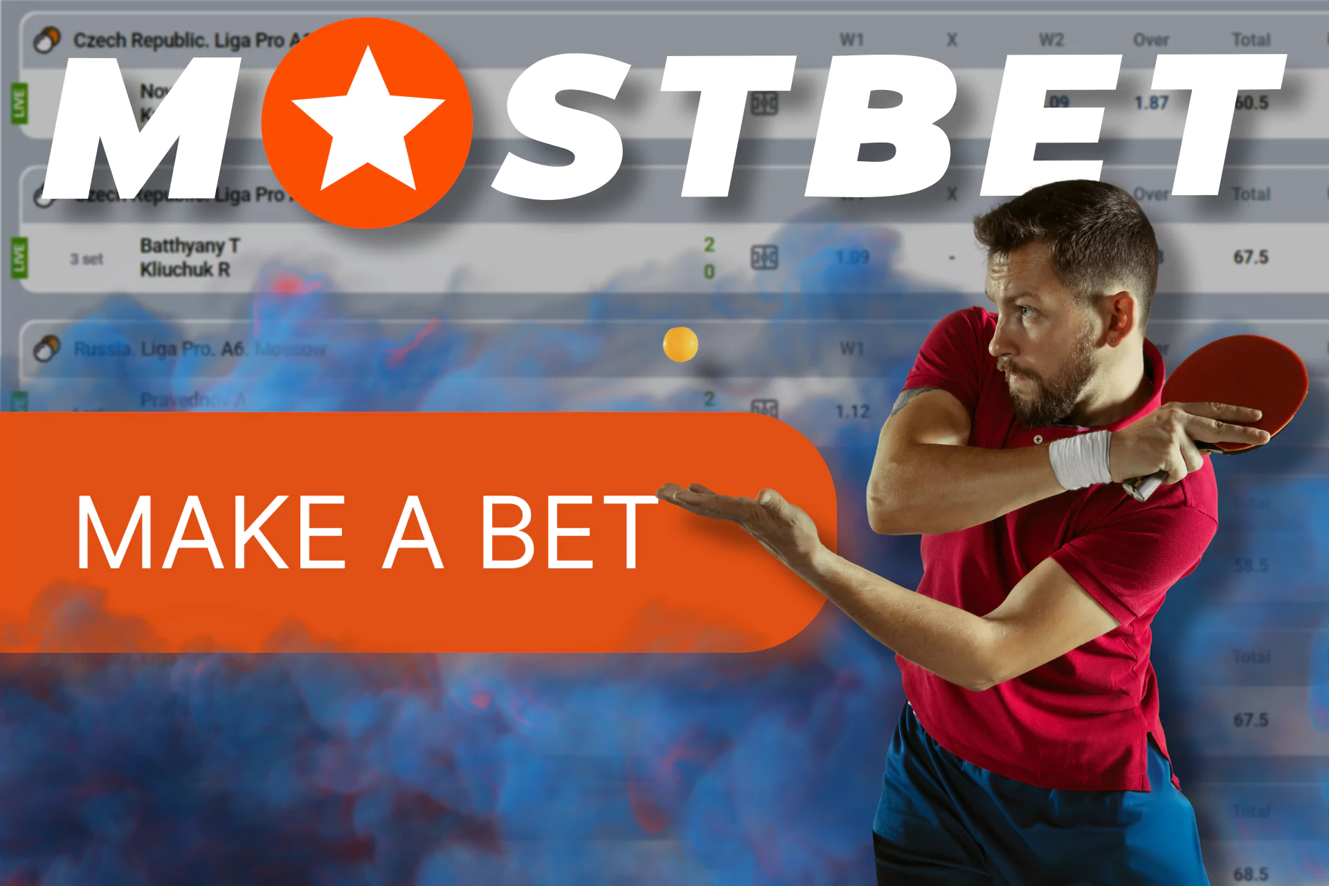 At Mostbet, bet online on table tennis, hold your favorite players.