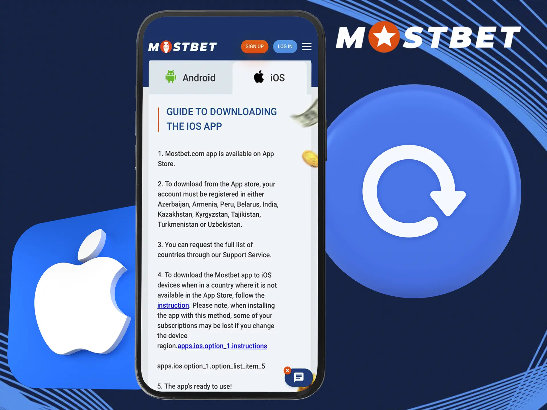 Use the current version of the app to instantly receive new bonuses from Mostbet Casino.