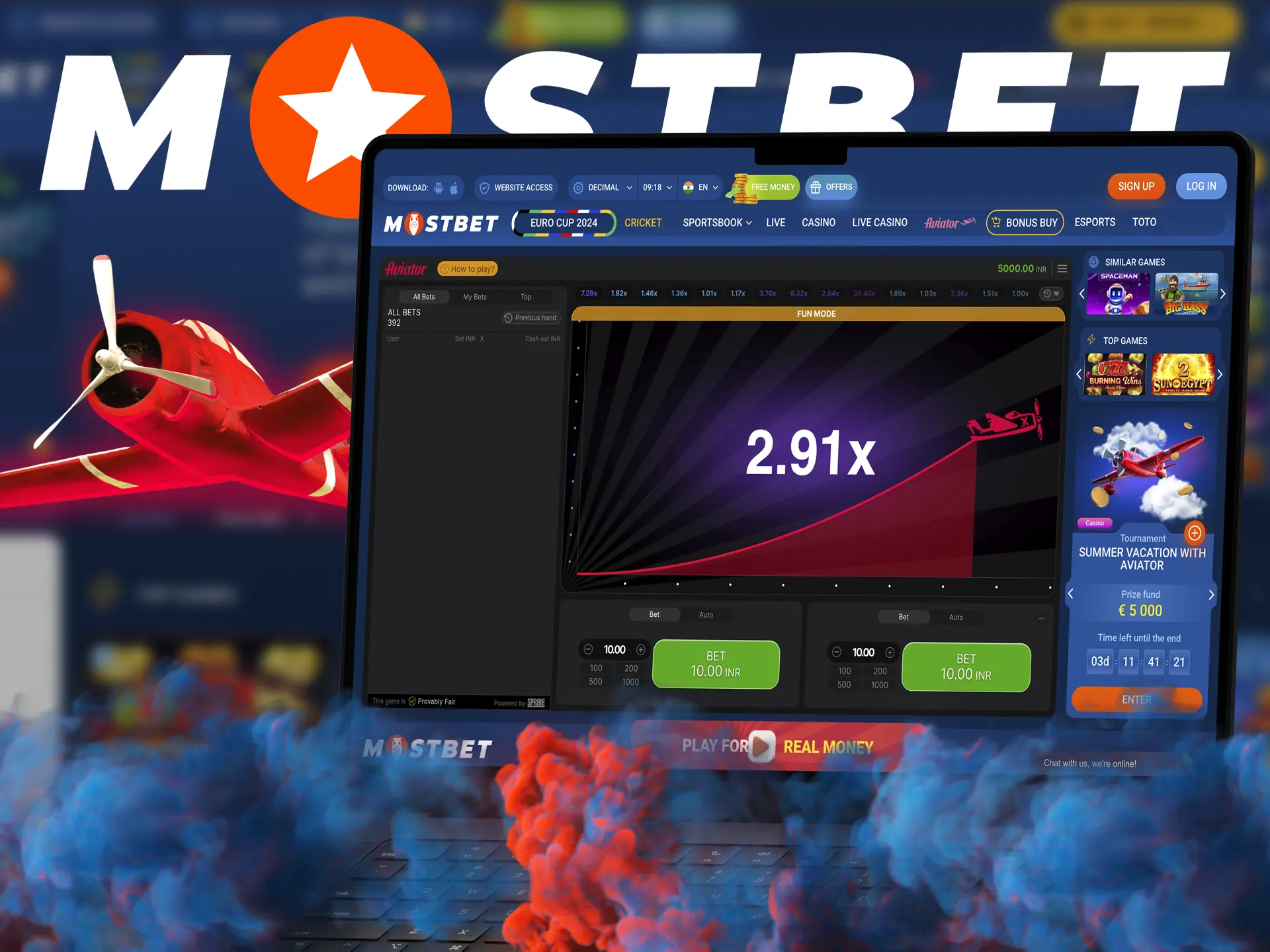 Start playing Aviator from Mostbet casino and win big.