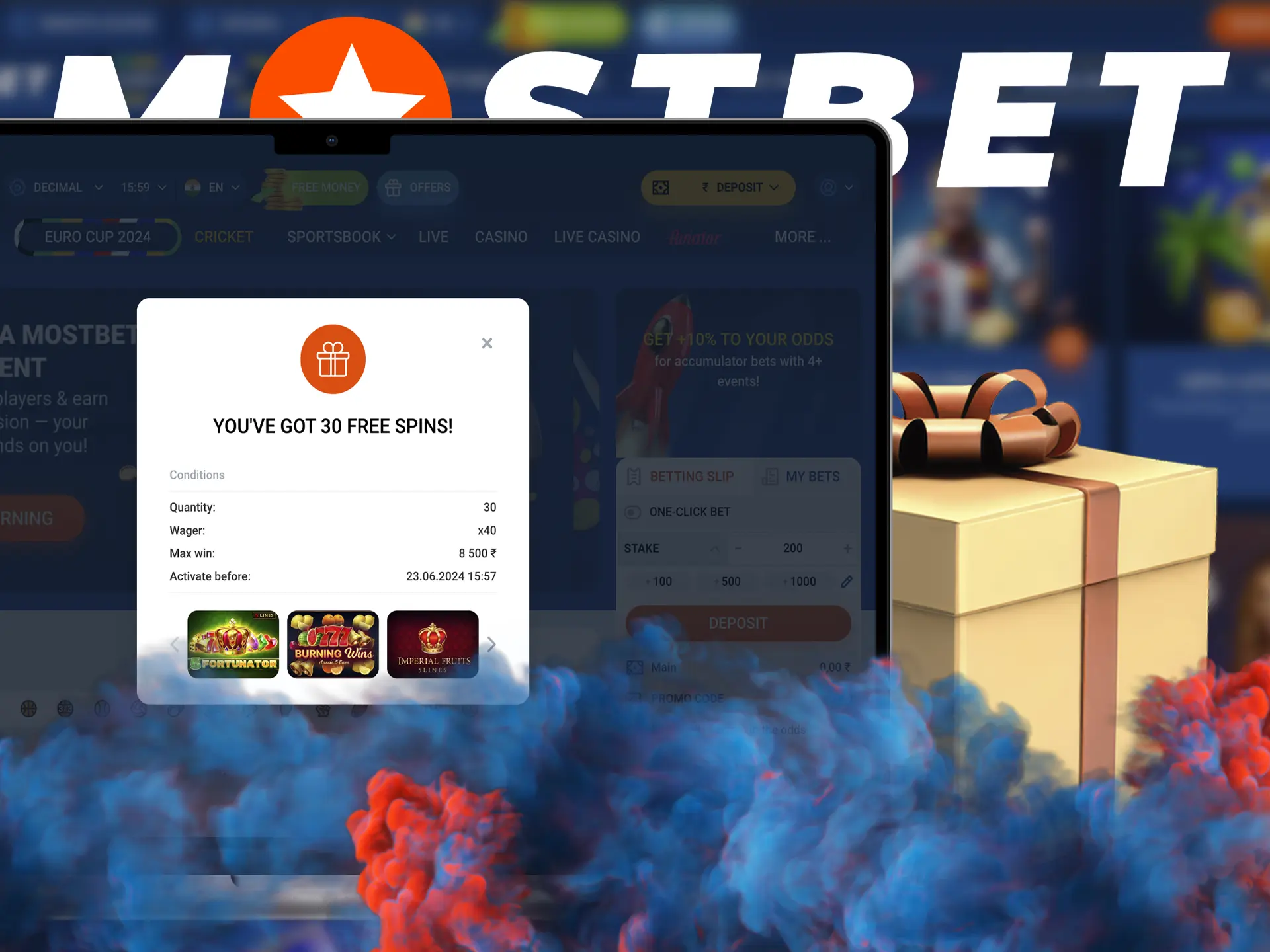 Gain experience in slots with a no deposit bonus from Mostbet Casino.