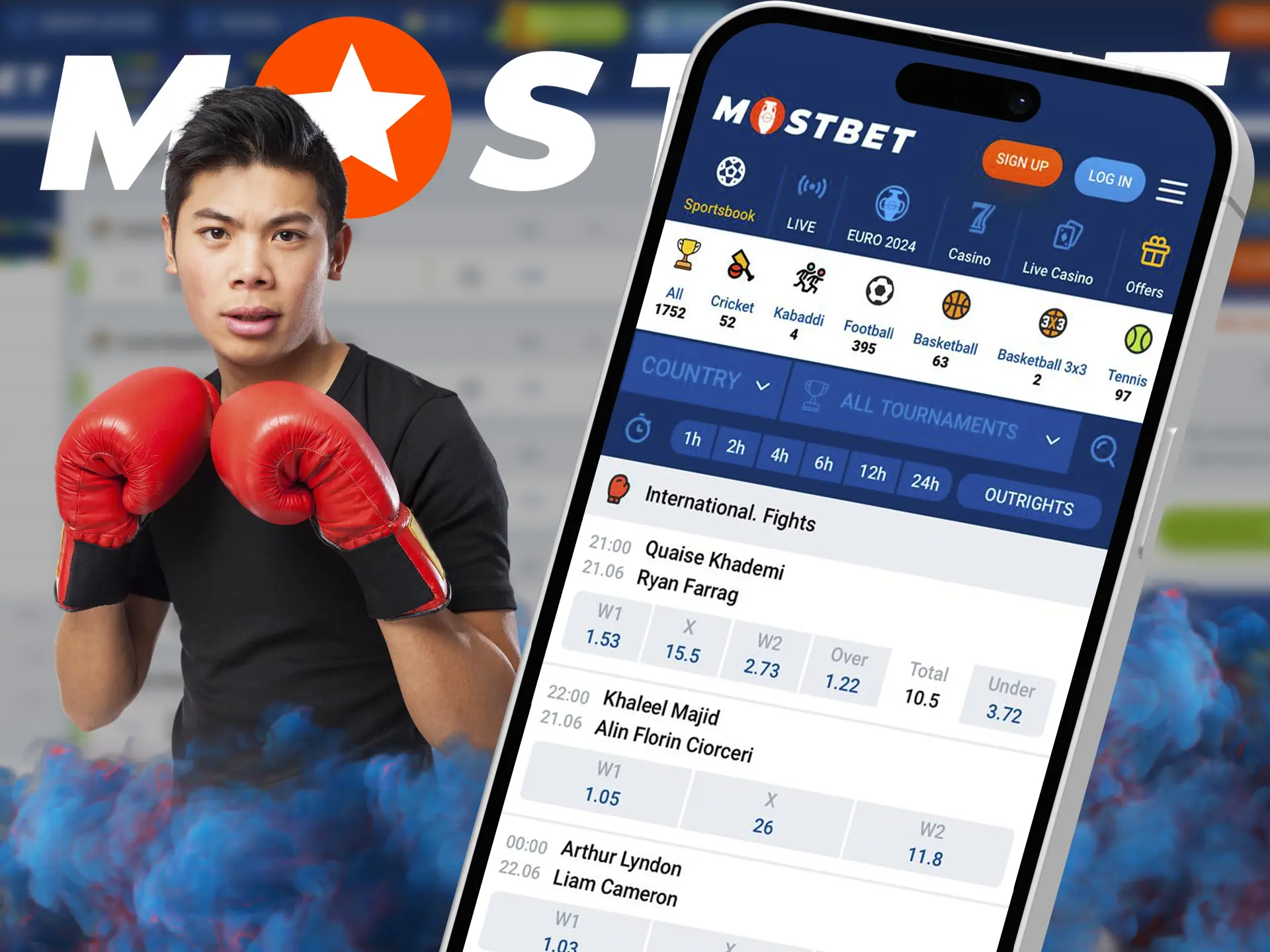 Watch and bet on the most high-profile boxing bouts with the Mostbet app.
