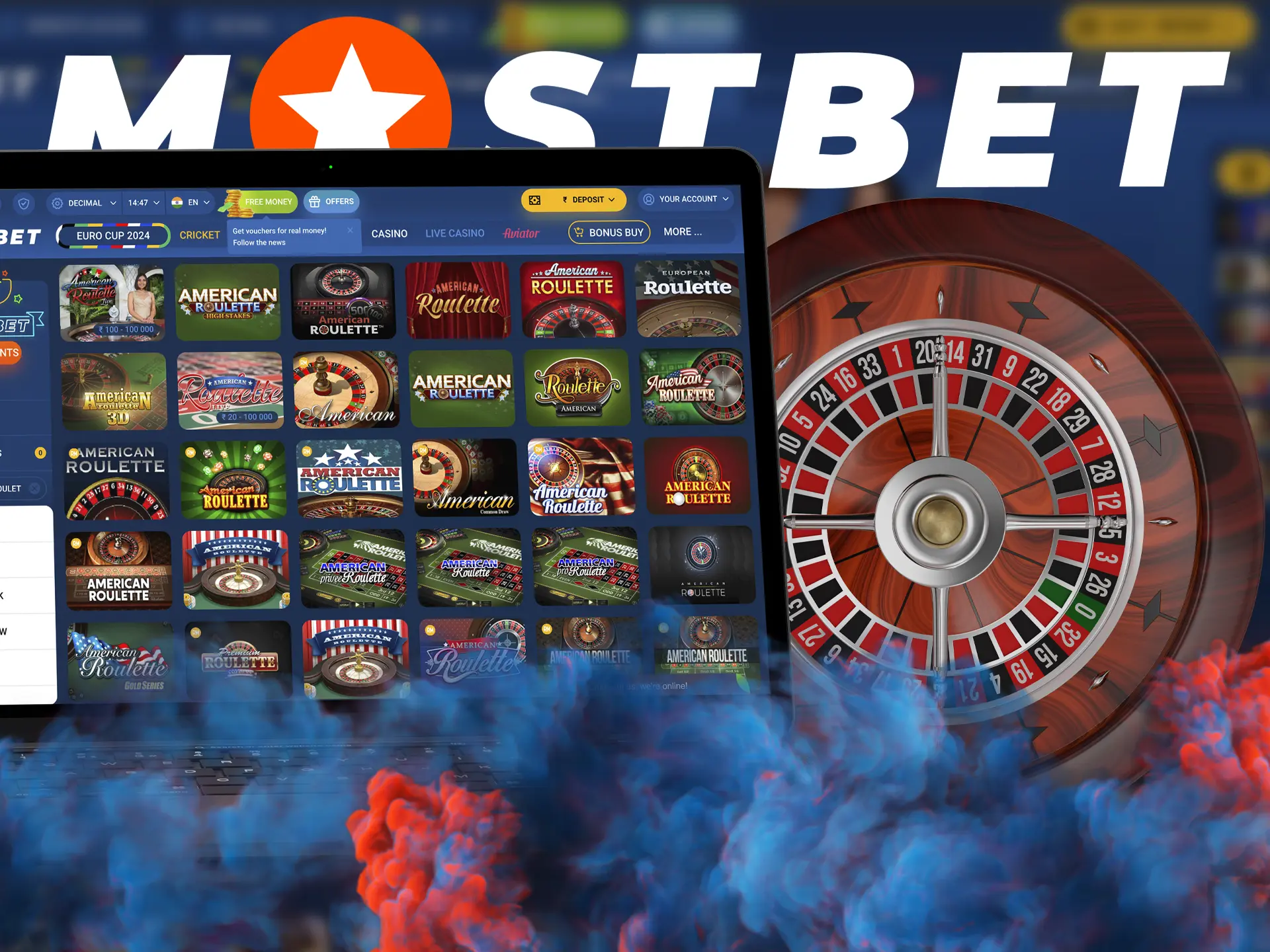 Try your luck at American Roulette from Mostbet Casino.