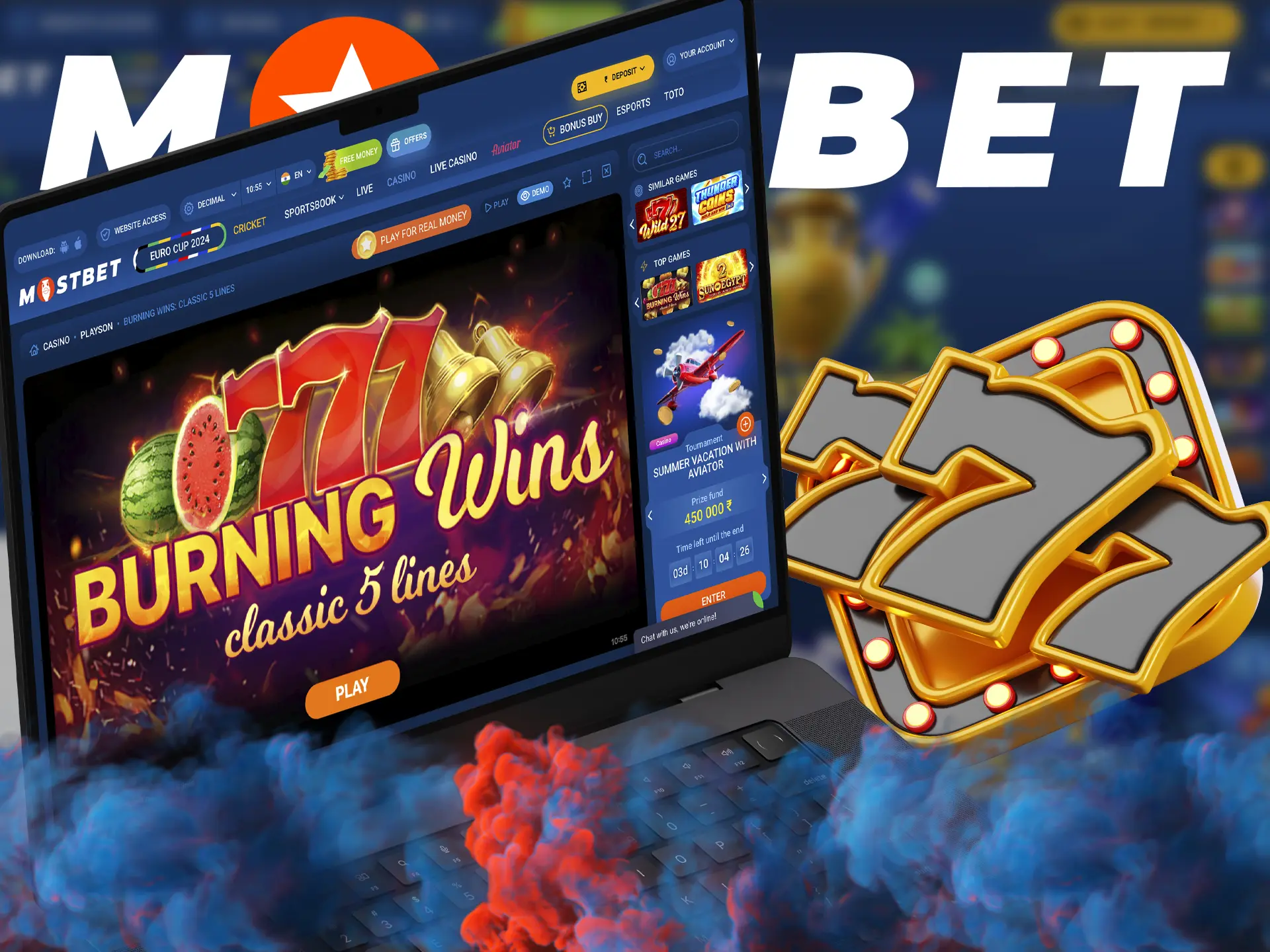 Launch your slot and play for fun at Mostbet Casino.