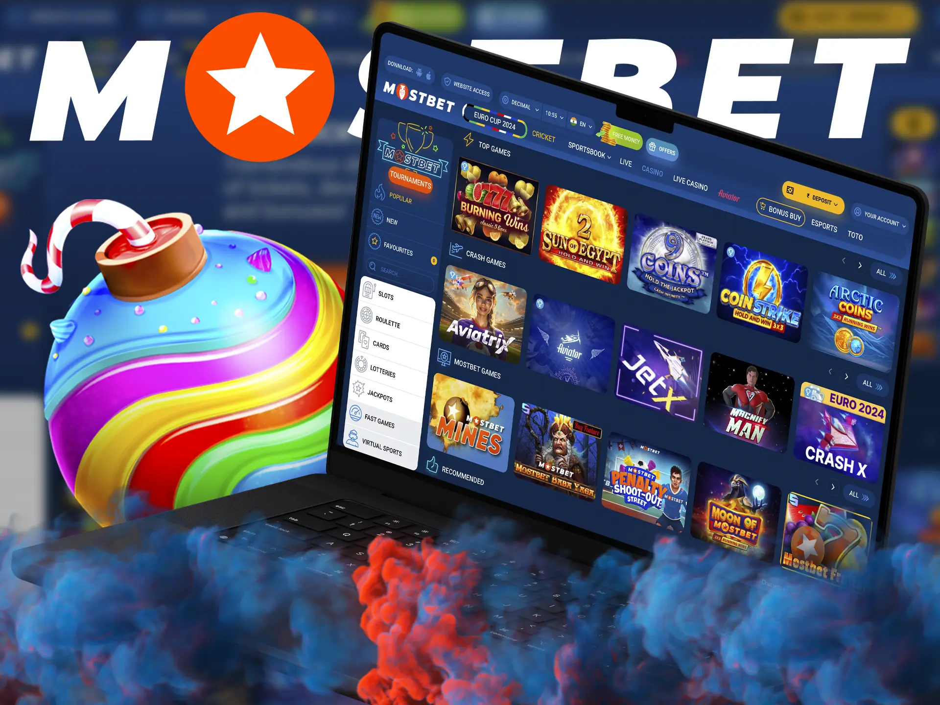 Try your hand at the best slots from Mostbet Casino.