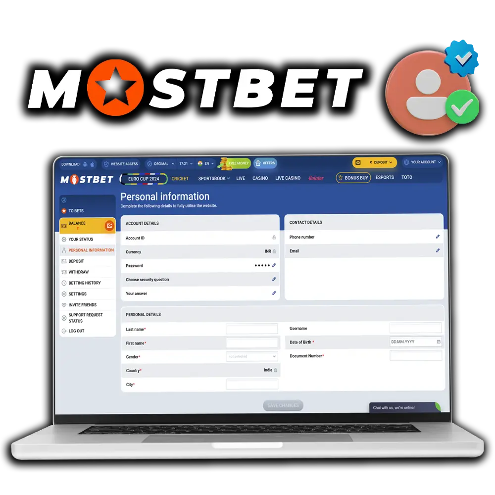 Verify your personal Mostbet account to get full access to the site's functionality.