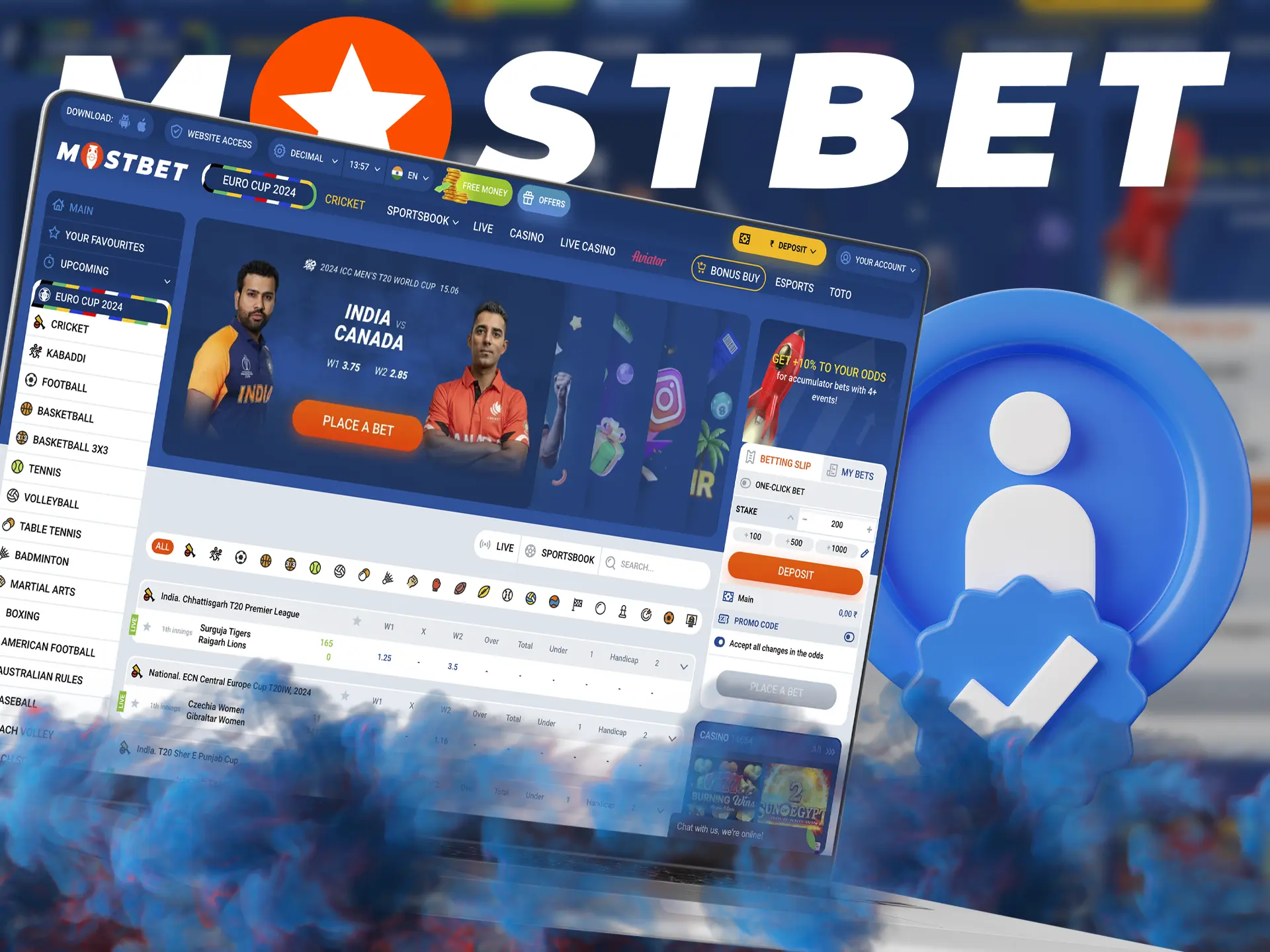 By getting your account verified you will have instant access to withdrawals and you can rest assured that your account at Mostbet Casino is fully protected.