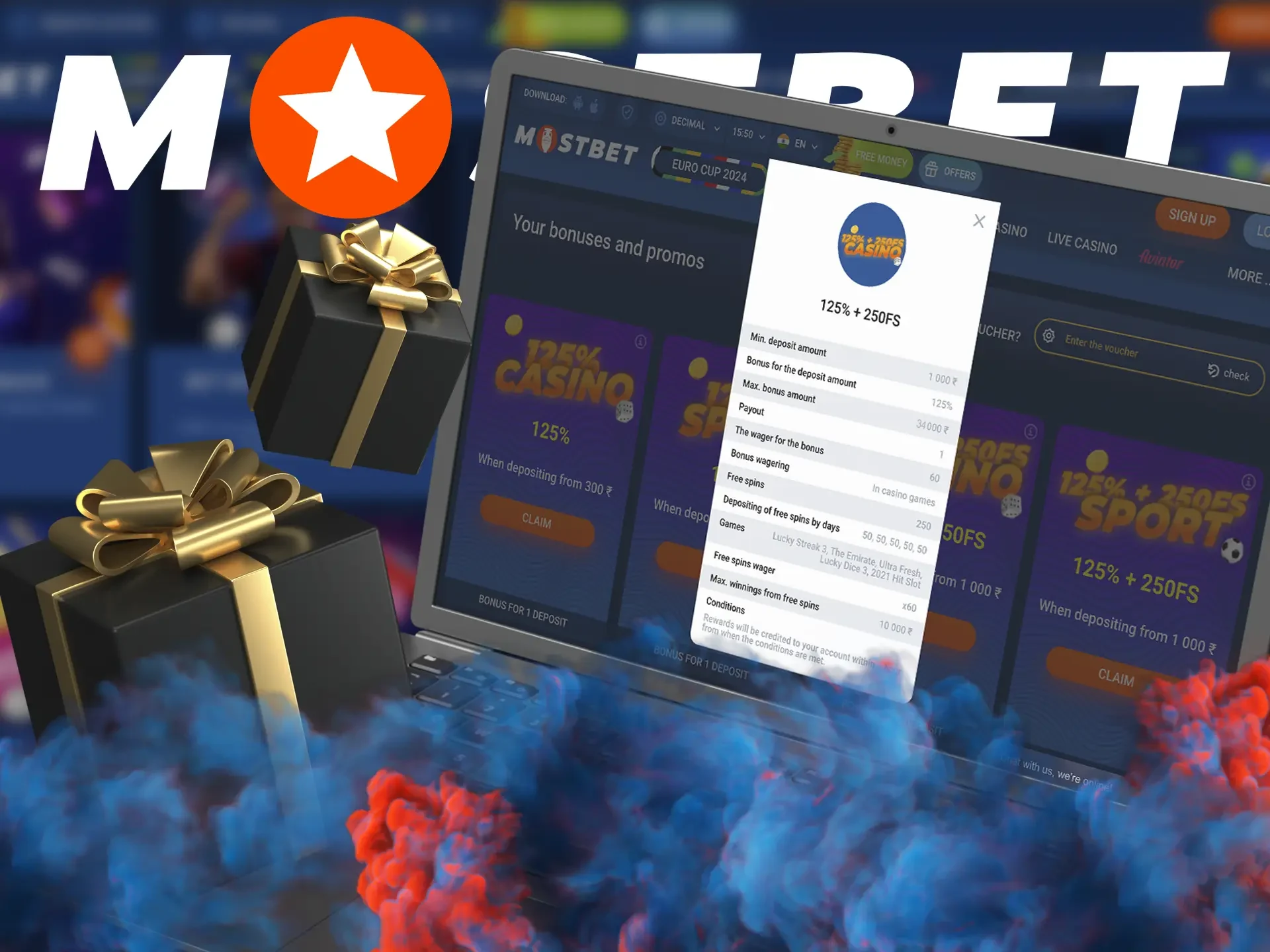 Claim your deposit bonus and try your hand at slots from Mostbet Casino.