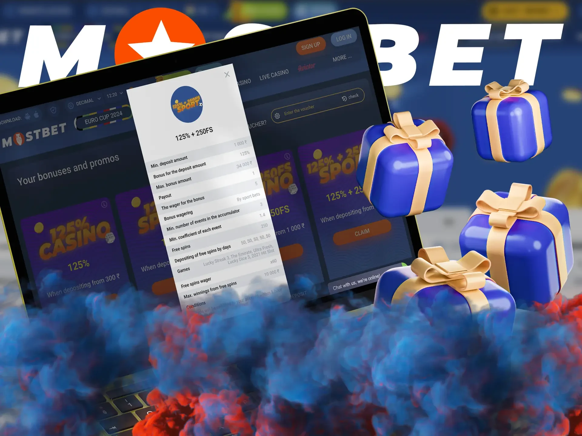 The welcome bonus will increase your earnings from predicted matches in Mostbet casino's TOTO game.